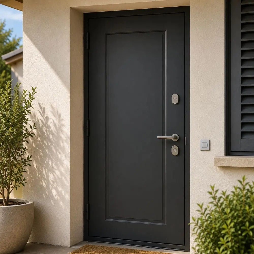 Serrure de sécurité sur une porte d'entrée pour prévenir le squat